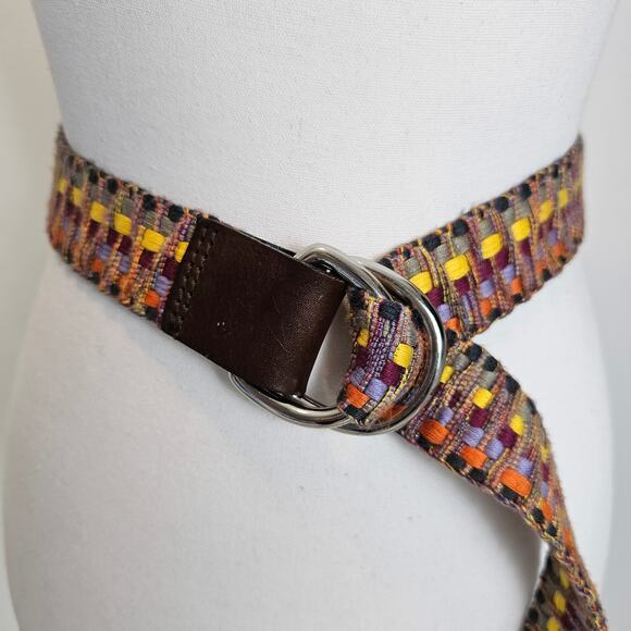 Eddie Bauer Rainbow Woven Retro‎ Multicolor Braided Belt - Picture 4 of 9